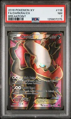 PSA 7 NM 2016 POKEMON XY BREAKPOINT #118 Full Art DARKRAI EX - Image 1