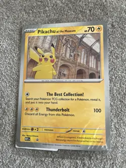 Pikachu At The Museum, Pokemon X Natural History Museum Jumbo Promo Pokemon Card - Image 1