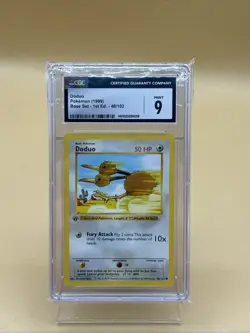 CGC 9 MINT Doduo 1999 Base Set 1st Edition Shadowless 48/102 Pokemon Card - Image 1