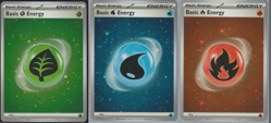 Pokemon TCG - Grass, Water, Fire - Energy Cosmos Holo 3-Card Lot LOTS OF SWIRLS - Image 1