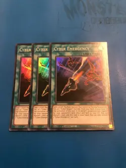 YUGIOH 3x Super Rare Cyber Emergency GEIM-EN042 1st Edition - Image 1