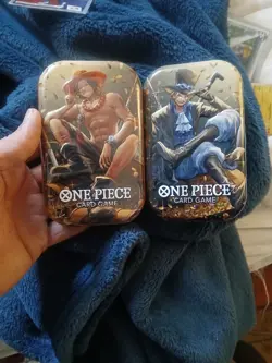 One Piece Card Mini-Tin Pack Set Vol.2 New Sealed.Includes Sabo Tins - Image 2