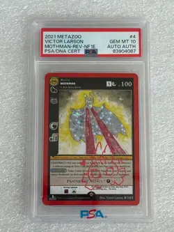 PSA 10 METAZOO AUTO VICTOR LARSON MOTHMAN NIGHTFALL RH HOLO tcg card pokemon - Image 1