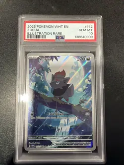 Pokemon TCG Zorua 142/086 Sv11w: White Flare Holo Illustration Rare Card Psa 10 - Image 1