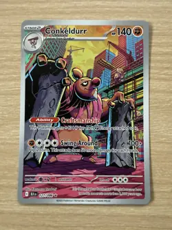 Pokemon Card - Conkeldurr 127/086 - Black Bolt English - Illustration Rare - NM - Image 1