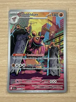 Pokemon Card - Conkeldurr 127/086 - Black Bolt English - Illustration Rare - NM - Image 3