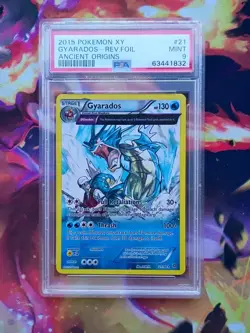 Pokemon TCG XY Ancient Origins Gyarados Reverse Holo Card #21/98 2015 PSA 9 Mint - Image 1