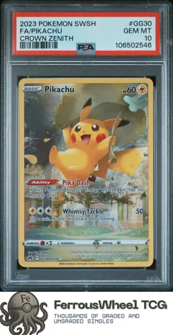Fa/Pikachu #10 - 2023 Pokemon Sword And Shield Crown Zenith - PSA 10 - Image 1