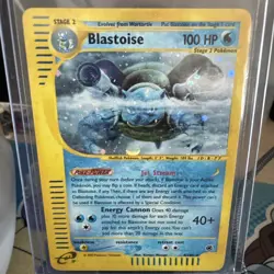 2002 WOTC POKEMON EXPEDITION BASE SET BLASTOISE 4/165 HOLO RARE E READER - Image 1