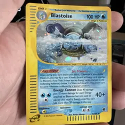 2002 WOTC POKEMON EXPEDITION BASE SET BLASTOISE 4/165 HOLO RARE E READER - Image 2