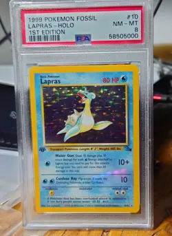 1999 pokemon fossil Lapras - Holo 1st Edition PSA 8 - Image 1