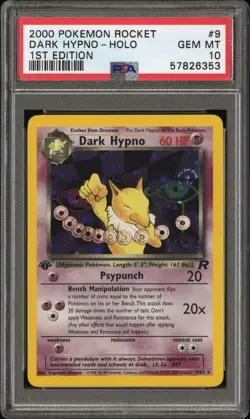 Dark Hypno #9 Holo 1st edtion Team Rocket PSA 10 Pokemon *SWIRL* - Image 1
