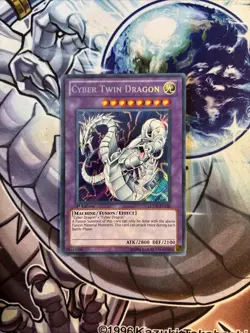 (7) Yugioh Cyber Twin Dragon LCGX-EN180 Secret Rare 1st Ed LP - Image 1