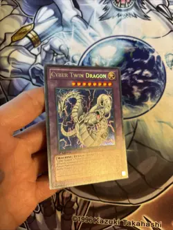 (7) Yugioh Cyber Twin Dragon LCGX-EN180 Secret Rare 1st Ed LP - Image 2