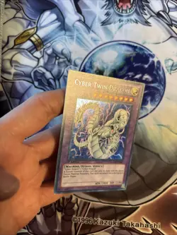 (7) Yugioh Cyber Twin Dragon LCGX-EN180 Secret Rare 1st Ed LP - Image 4