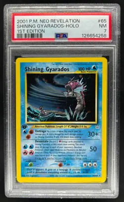 2001 Pokemon Neo Revelation 1st Edition Shining Gyarados Holo #65/64 PSA 7 - Image 1