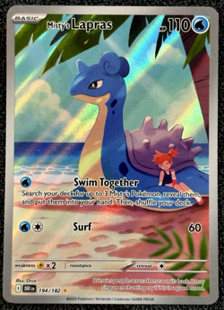 Mint Misty's Lapras 194/182 Illustration Rare Pokemon Destined Rivals Card NM - Image 1
