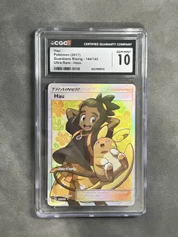 2017 Pokemon Sun Moon Guardians Rising Hau Full Art #144/145 CGC Gem Mint 10 - Image 1