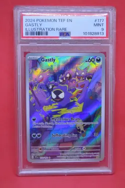 2024 POKEMON TEF EN-TEMPORAL FORCES ILLUSTRATION RARE #177 GASTLY PSA 9 - Image 1