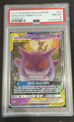 Gengar & Mimikyu GX 53/181 Team Up Tag Team Holo 🔥 Pokemon - Image 1
