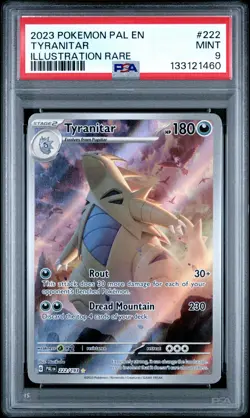 2023 POKEMON PAL EN-PALDEA EVOLVED ILLUSTRATION RARE #222 TYRANITAR PSA 9 - Image 1