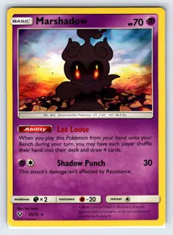Marshadow 45/73 2017 S&M Shining Legends Pokemon Card Holo Rare - Nm/Vlp - Image 1