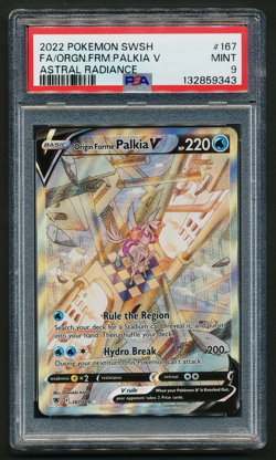 Origin Forme Palkia V 167/189 Full Art Ultra Rare Pokemon Astral Radiance PSA 9 - Image 1