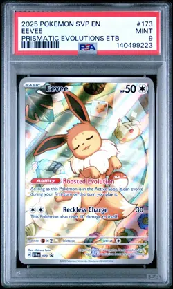 2025 POKEMON SVP EN-SV BLACK STAR PROMO #173 EEVEE PSA 9 - Image 1