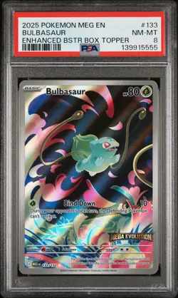 2025 POKEMON MEG EN-MEGA EVOLUTION ENHANCED BOOSTER BOX TOPPER BULBASAUR PSA 8 - Image 1