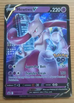 Pokemon TCG Mewtwo v SWSH223 Holo Promo Black Star - Image 1
