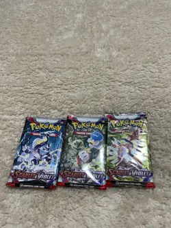 Pokemon TCG Scarlet and Violet Base Set Sealed Boosters Packs x3 Full Art Set - Image 1