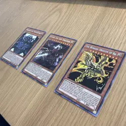 * EGYPTIAN GOD 3 CARD SET * SLIFER RA OBELISK PRISMATIC SECRET RARE TN19 YUGIOH! - Image 2