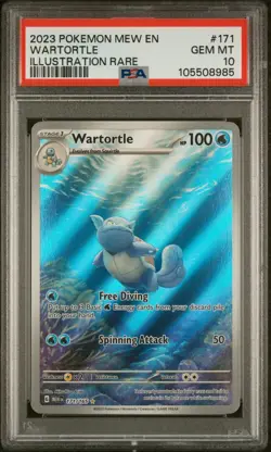 PSA 10 Wartortle 171/165 Illustration Rare GEM MINT 2023 Pokemon MEW EN English - Image 1