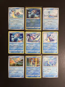 9 Lapras Pokemon Card Collection Reverse Holo Rare SWSH SV PTCG A1 - Image 1
