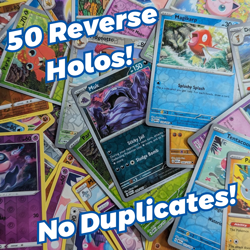 Pokemon Card Lot 50 Reverse Holo TCG Cards - No Duplicates! Instant Collection! - Image 1