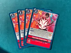 Unique Emblem: Blazing Conductor BT24-089 Playset Time Stranger Digimon Card x4 - Image 1