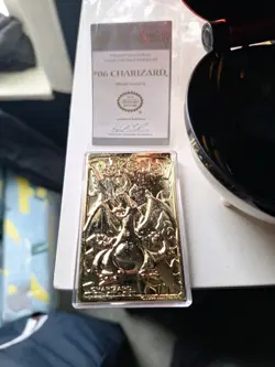23K Gold Plated CHARIZARD Trading Card 1999 Burger King Pokemon Ball original - Image 4