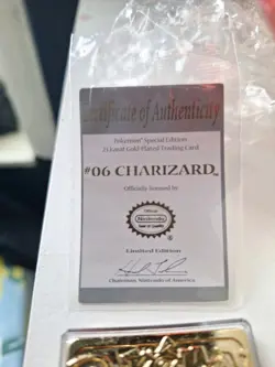 23K Gold Plated CHARIZARD Trading Card 1999 Burger King Pokemon Ball original - Image 5