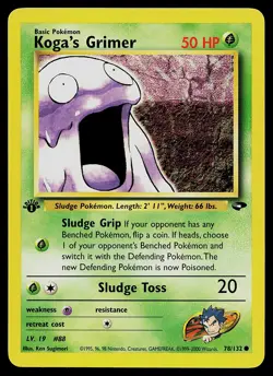 Pokemon Card - Koga's Grimer Gym Challenge 1st Edition 78/132 Common - Image 1