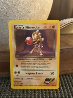 Rocket’s Hitmoncham Holo Rare Pokemon Card TCG NM Near Mint - Image 1