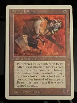 Magic the Gathering MTG Unlimited Clockwork Beast LP- (Beta Bob) - Image 1