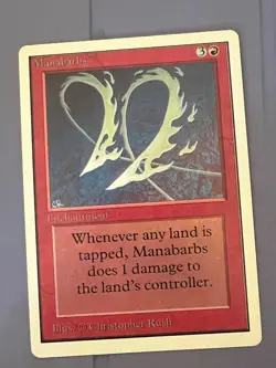 Magic the Gathering MTG Unlimited Manabarbs NM- (Beta Bob) - Image 1