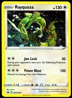 Pokemon TCG Rayquaza SWSH029 Sword & Shield Cosmos Holo Black Star Promo - NM - Image 1