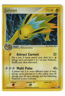 Jolteon 8/115 2005 EX Unseen Forces stamped Pokemon Card TCG Reverse Holo NM - Image 1
