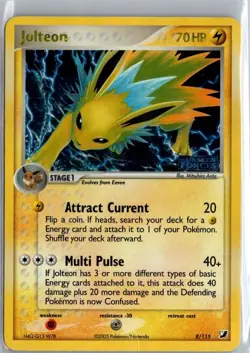 Jolteon 8/115 2005 EX Unseen Forces stamped Pokemon Card TCG Reverse Holo NM - Image 1