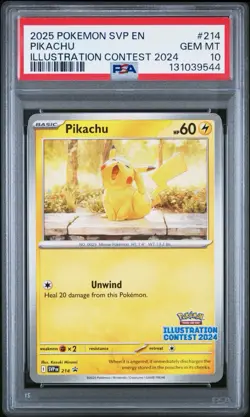 2025 Pokemon SVP Pikachu Illustration Contest 2024 #214 PSA 10 - Image 1