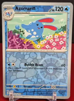 Pokemon Azumarill #034/142 Scarlet & Violet Stellar Crown Reverse Holo - Image 1