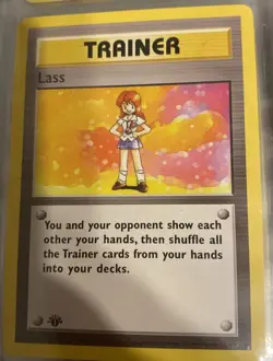 1st Edition, Trainer Lass / Mint-Shadowless Pokemon Trainer 75/102 Base Set - Image 1