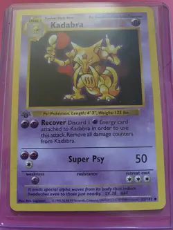 Pokemon TCG Kadabra Base Set (Shadowless) 1st Edition Uncommon 60HP 32/102- Mint - Image 1