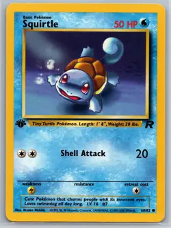 NM Squirtle 68/82 1st Edition Team Rocket Pokemon 2000 - Image 1